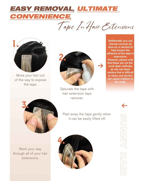 Sunny Hair Tape in Hair Extensions Real Human Hair Invisible Remy Hair Extensions Tape ins for Women Darkest Brown 24 inch 20Pcs 50G