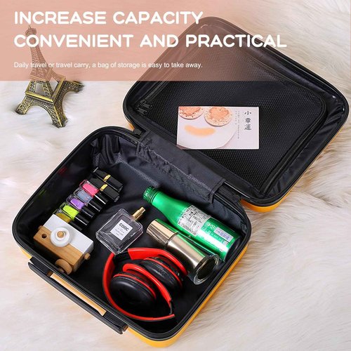 HAHONIA 16 inches Large Capacity Hard Shell Cosmetic Case with Zipper and Handle Makeup Travel Case for Women Girl Silver gray