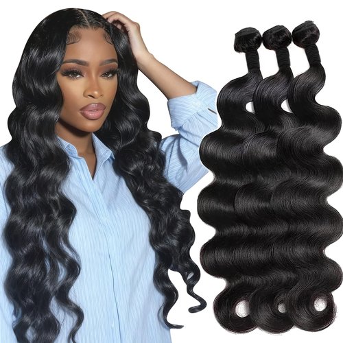 12A Unprocessed Brazilian Human Hair Body Wave human hair bundles 3 Bundles 18 20 22 Inch 300g/Pack Natural Black soft Smooth Double Weft Quick Weft Extensions for Women