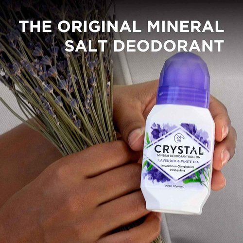Crystal Mineral Deodorant Roll-On, Lavender & White Tea 2.25 oz (Pack of 12)
