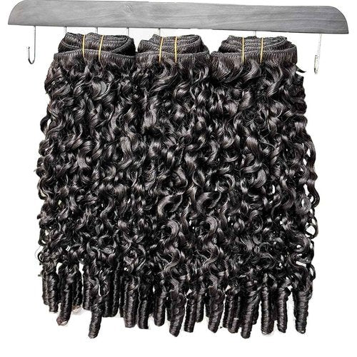 Invisi Edge Clip In Hair Extensions Burmese Curly 3C4A Raw Human Hair 16 Inch 130g 7pcs 16A Injected Seamless PU Clip In Extensions Quick Wear Invisible Skin Clip Ins PU Double Weft Natural Black