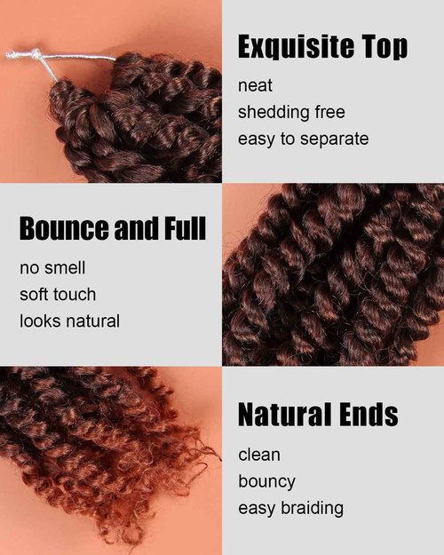 KAVSORAPI Passion Twist Hair,30 Inch Passion Twist Braiding Hair,Long Pre Looped Crochet Twist Jumbo Pre-twisted Two Strand Braids 8 Packs (T350/Ombre Ginger Red)