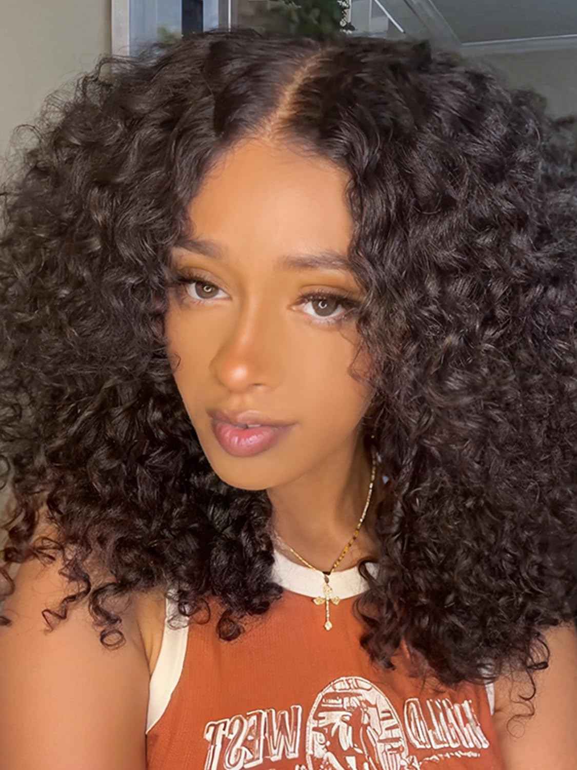 M-Cap Kinky Curly Wear and Go 9x6 Glueless Wigs Human Hair Pre Plucked Pre Cut Pre Bleached Tiny Knots HD Lace Front Wig Human Hair 180% Density Kinky Curly Glueless Wig 18 Inch