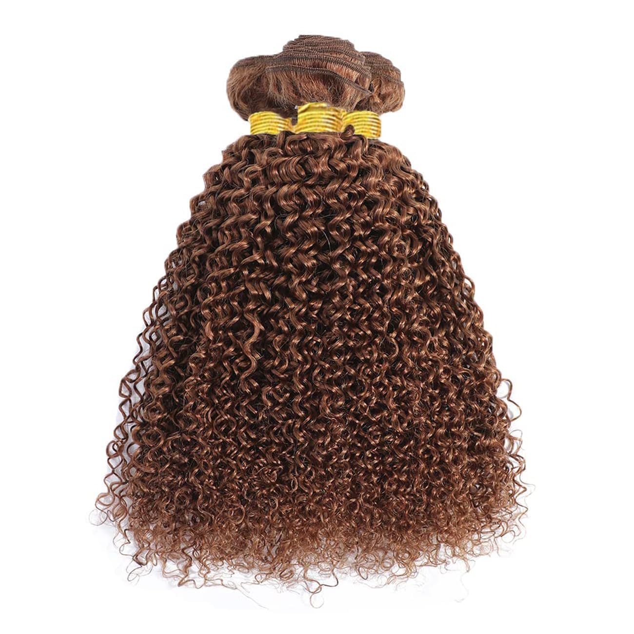 Giginger Bundles Human Hair 16 18 20 Inch Color 30 Light Brown Jerry Curly Wave Bundles Human Hair Unprocessed Quick Weave Soft Sewn In Hair Extensions for Black Women