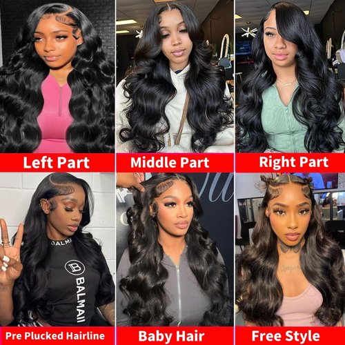 13x6 Full Lace Front Wigs Human Hair 18 Inch Body Wave 13x6 Full Lace Frontal Wig Human Hair Pre Plucked 180 Density HD Lace Front Wigs Human Hair Wigs for Women Glueless Wig Human Hair