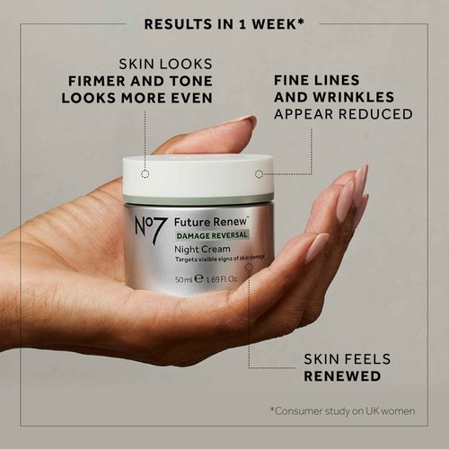 No7 Future Renew Duo - Includes Future Renew Face Serum (15ml) & Future Renew Night Cream (50ml) - Peptide Technology to Reverse Visible Signs of Damaged Skin (2 Count)