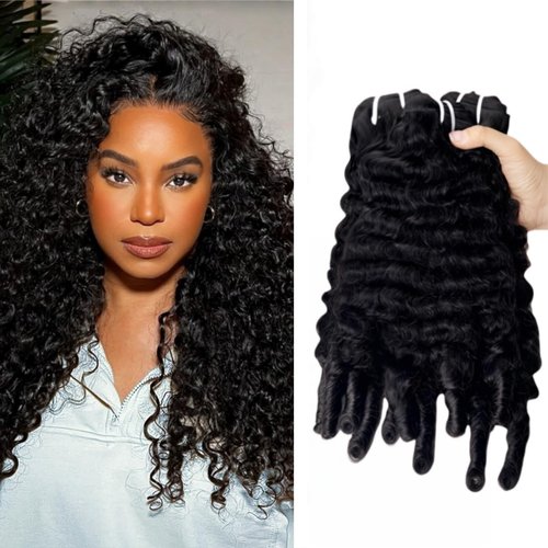 Burmese Curly Bundles Human Hair 12 14 16 Inch 12A Grade 100% Unprocessed Brazilian Virgin Hair Weave with Spriral End 3c4a Quick Weave Real Human Hair Natural Black Hair Extensions