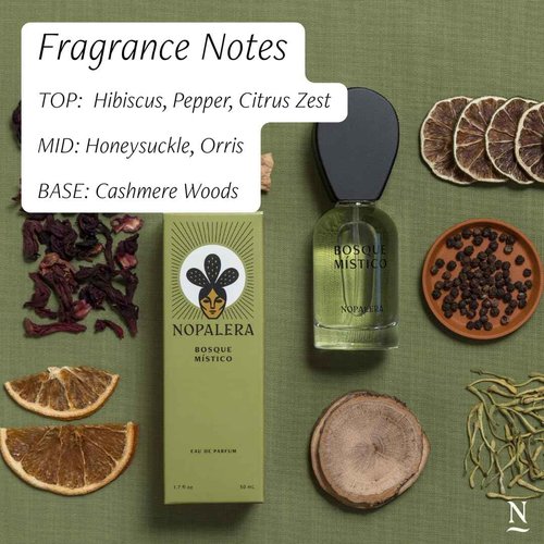 Nopalera Bosque Místico Eau de Parfum - Clean Fragrance for Women and Men - Sweet Hibiscus and Vibrant Citrus Zest, Long-Lasting, Free From Artificial Ingredients, 50 ML
