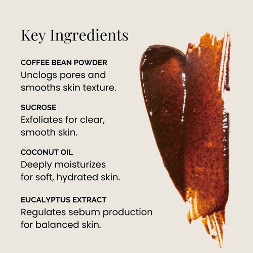 BEIGIC Correcting Facial Mask - Vegan Pore Tightening Face Mask with Coffee Bean Powders, Sucrose & Coconut Oil for smooth, even-toned & moisturized skin (2.36 Fl. Oz)
