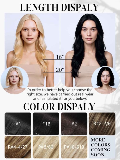 LOXXY Double Weft PU OVO Human Hair Extensions - Genius and PU Invisible Butterfly Weft Hair Extensions Real Human Hair - 16 Inch 100g Darkest Brown, Width 31.5"(80cm)