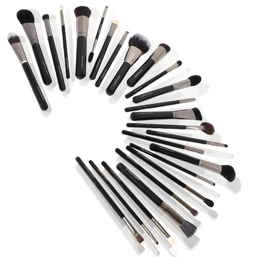 25-Piece Professional Makeup Brush Set - Premium Synthetic Brushes for Eyeshadow - Soft Bristles for All Skin Types - Natural Non-Irritating brush Hair - Natural Birch Wood Handles