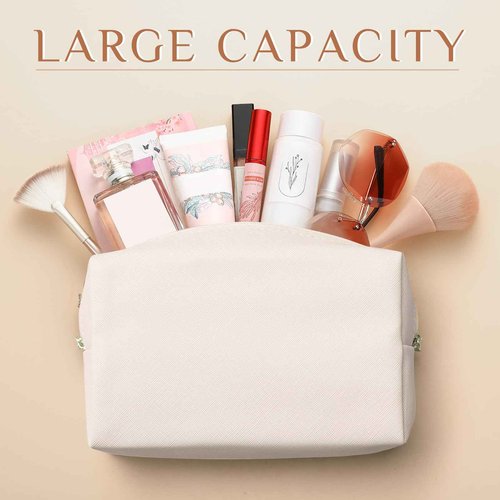 Cunno 50 Pcs Makeup Bag Bulk PU Leather DIY Cosmetic Plain Preppy Makeup Pouch Portable Waterproof Toiletry Bags for Women Travel Pencil Case Cosmetic Organizer (Pink Purple)