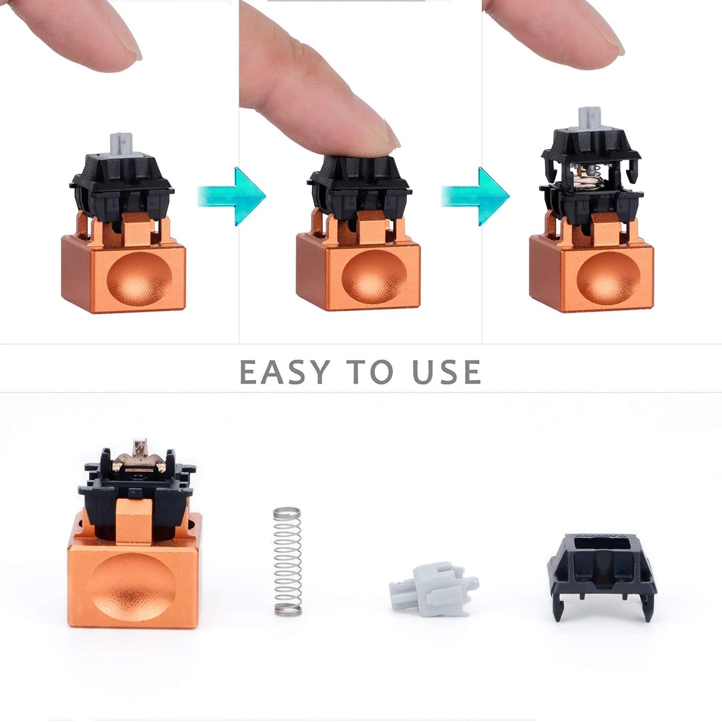 Aluminum Alloy Switch Opener with Keycap Puller for Cherry MX Switches – Black