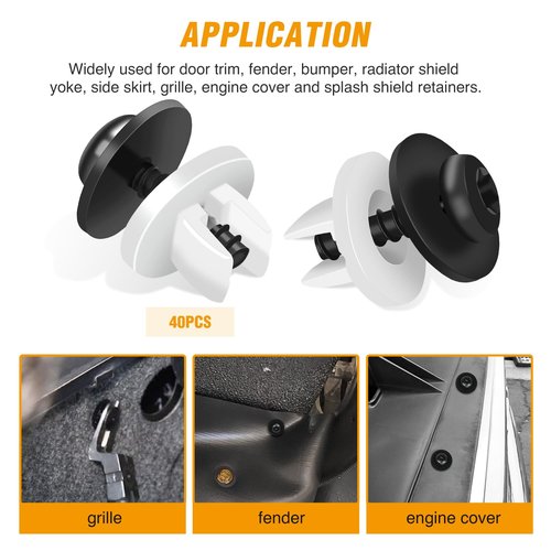 GOOACC 60Pcs Fender Liner Bumper Cover Splash Shield Hex Head Screw with Nylon U Nuts Kit for Fastening Front on Mazda 2, 5, 6, CX-5, CX-7 & CX-9 2014 – 2010