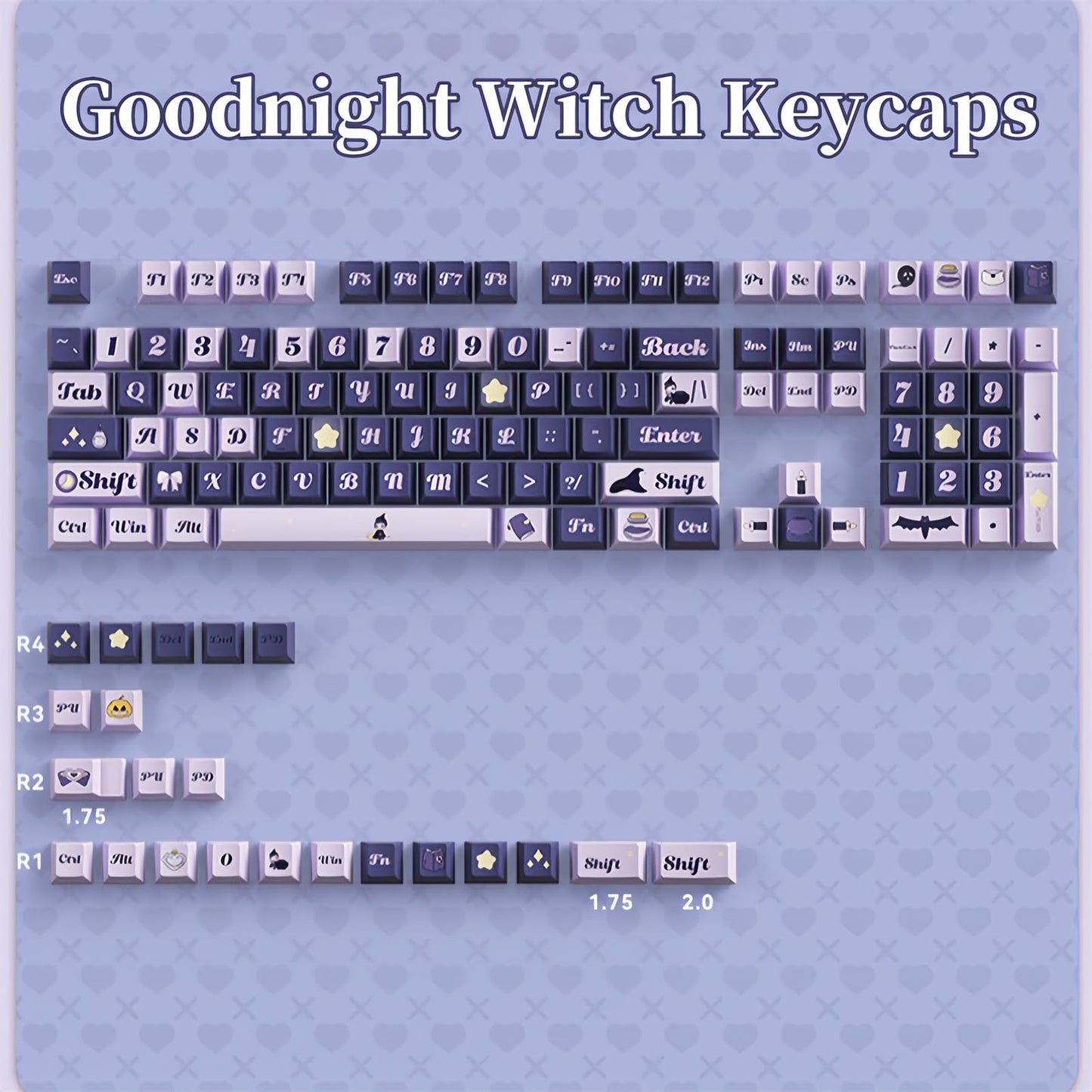 ZMX Cute Keyboard Keycaps,PBT Dye-Sub Custom Keycaps Set Cherry Profile 124 Keys Full Size Keycaps for ANSI Layout Cherry MX Switches 75% 60% Mechanical Gaming Keyboard Kawaii Cartoon Keycaps (15)