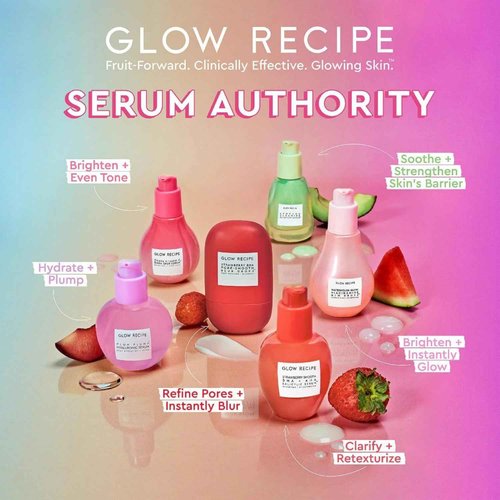 Glow Recipe Brighten + Soothe Duo - Watermelon Glow Niacinamide Dew Drops (40ml) Highlighting Serum + Avocado Ceramide Recovery Serum (30ml) to Reduce Look of Redness, Uneven Tone, and Dark Spots