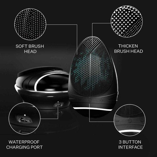 douxds Flex™ Pro Vibrating Face Brush, Electric Face Scrubber, Face Scrubber for Men, Flex™ Face Brush, Men's Skin Care, Powerful Sonic Technology, Removes Dark Marks and Bumps, Acne Treatment