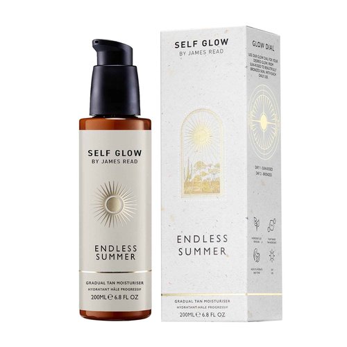 SELF GLOW BY JAMES READ - Endless Summer Gradual Tan Moisturiser | Nourish + Tone Skin With Customizable, Lasting Glow | Non-Allergen Fragrance, Silicone + Drying Alcohol-Free (200mL | 6.8 fl oz)