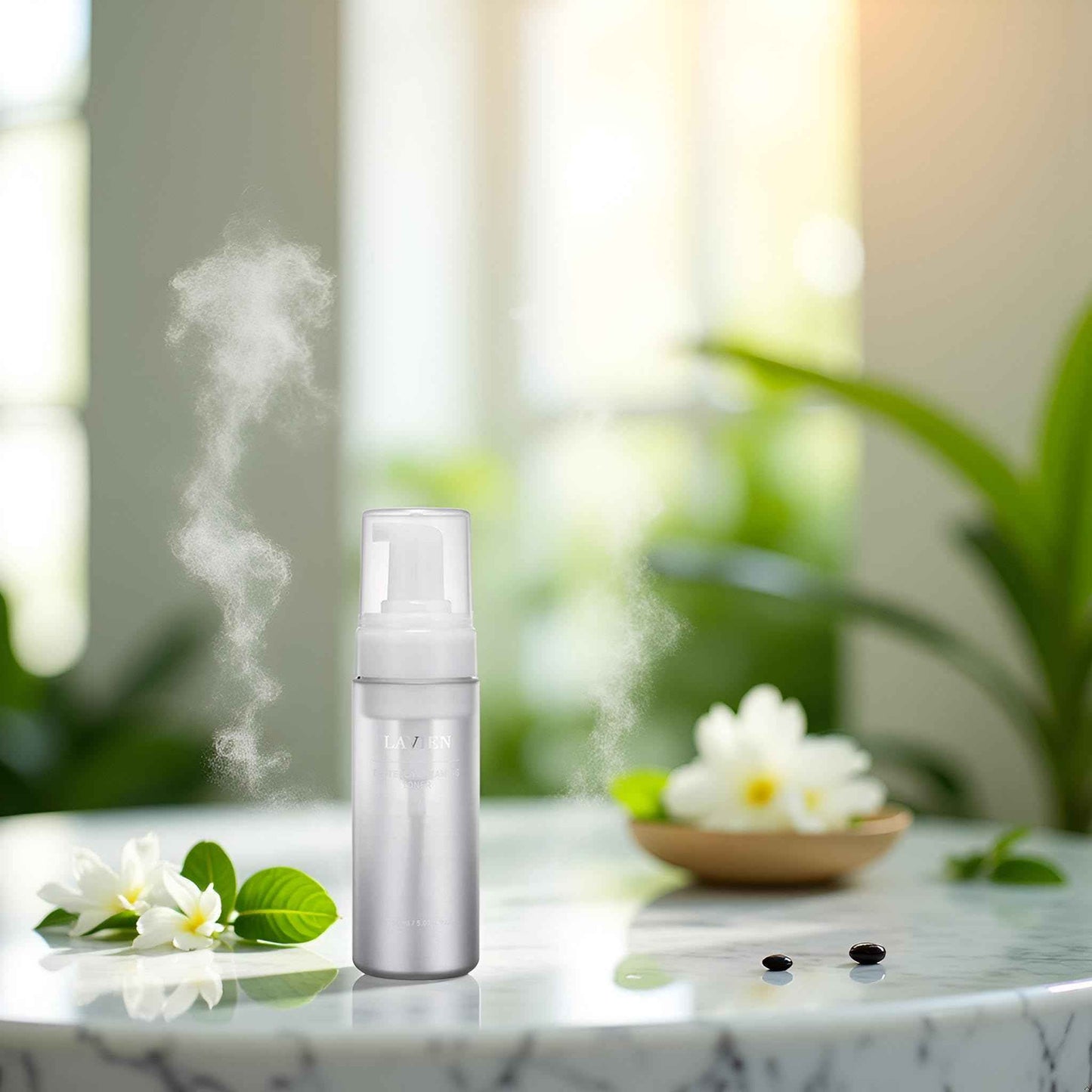 Lavien Centella Creaming Facial Toner - Centella Asiatica Leaf Water, Bubble Foaming - Night and Day Toner, Cleanse, Absorb, Sheet Mask, Exfoliate - 5.97 Fl Oz. (150ml) Bottle