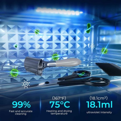 Geisofu UV Light Nail Tool Cleaning Machine - Dry Heat Cabinet UV Light Cleaner, Manicure Tool Cleaner Cabinet, Barber Salon Tools, 6L 110V 160W White