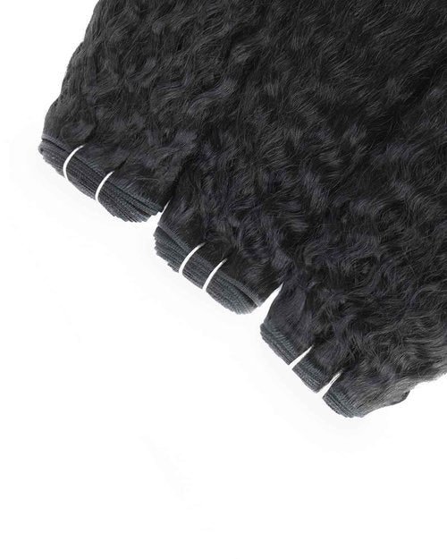 Kinky Straight Bundles Human Hair 100% Virgin Remy Brazilian 16 18 20 Inch Yaki 3 Bundles For Women Natural Black Color
