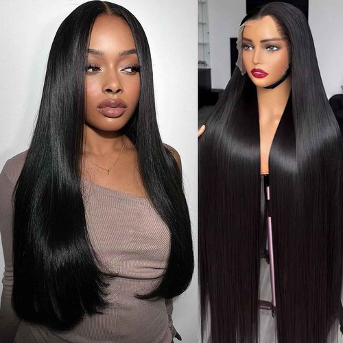 Zlzlblbl Straight Human Hair Wigs 18inch 13x6 Hd Lace Front Wigs Human Hair Pre Plucked 100 Percent Human Hair Wigs for Women Natural Color Glueless