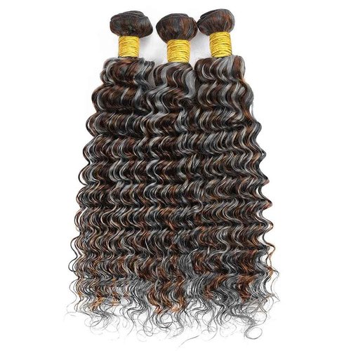 Leruikair Human Hair Bundles 12 14 16 Inch Straight Bundles Human Hair Highlight Chocolate Grey P4/Grey Unprocessed Brazilian Soft Quick Weave Hair for Black Women