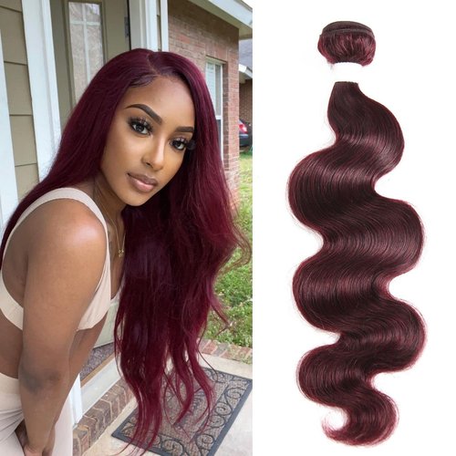 Remy Hair Body Wave Bundles - 99j Human Hair, 8A Grade Unprocessed Brazilian Virgin Hair, 24 Inch, For Black Women