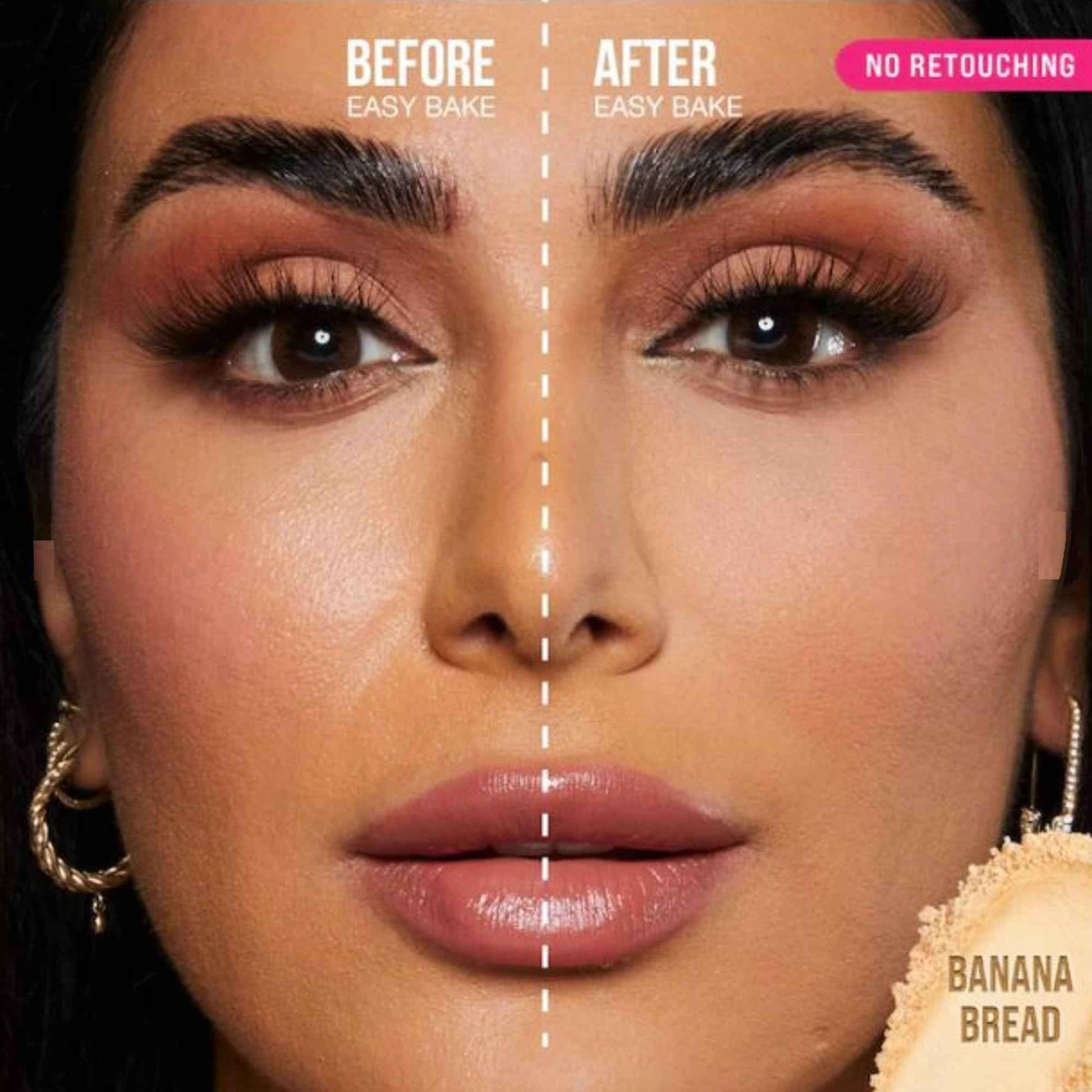 Huda Easy Bake Loose Baking & Setting Powder - Banana Bread (light, medium, and tan skin tones) - 0.71 oz / 20 g