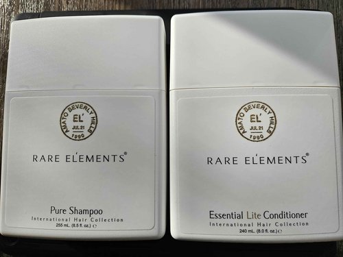 Rare Elements Pure Shampoo & Essential Lite Conditioner Set with Gute Carrying Bag (Three Piece Bundle) 8 oz per unit