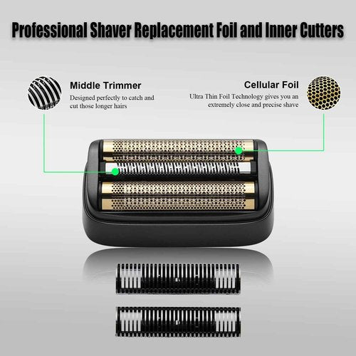 Replacement Foil & Inner Cutters Compatible with Andis 17300 reSURGE Electric Shaver, Black (3 Pack)