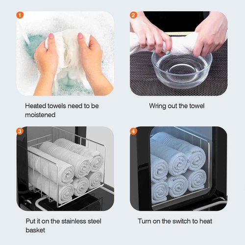 Utenzi Hot Towel Warmer, Spa Towel Cabinet 5L Professional Mini Towel Heater, Towel Warmer for Facials SPA Barbershop Esthetician (Black)