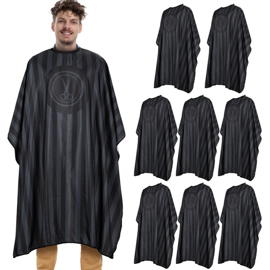 Professional Salon Cape Polyester Barber Cape Hair Cut Cape,54”x62” (Black, 8 Pack)