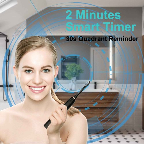 MSETGRD 3 Pack Electric Toothbrush with 6 Modes, Rechargeable Toothbrushes with 12 Brush Head, Fast Charge 2 Min and 30s Timer