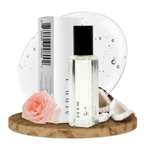 Riddle Oil Muse Roll On Fragrance Perfume - Fruity Citrus Floral Mini Rollerball Fragrances for Women - Coconut, Peony, Magnolia, Bergamot, Sandalwood, and Amber