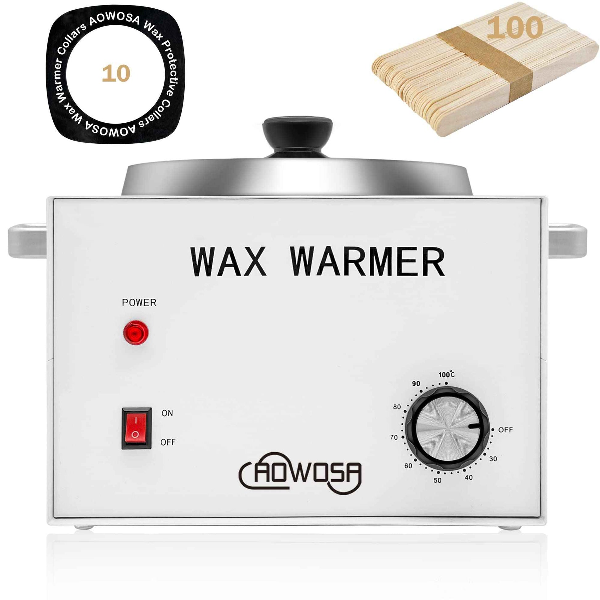 Large Single Wax Warmer Professional 3L Electric Wax Heater Machine Hold 5.5 Lbs Wax for Hair Removal, Large Wax Pot Paraffin Facial Skin Body SPA Salon Equipment with 100 Wax Sticks