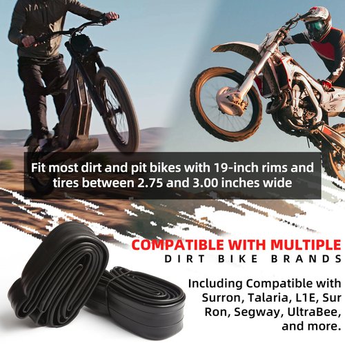 AR-PRO (2-Pack) 2.75/3.00-19" Heavy Duty Dirt Bike Inner Tubes with TR4 Valve Stem for 70/100-19, 80/100-19 19" Dirt Pit Tires, Compatible with Surron, Talaria, Segway, UltraBee and More