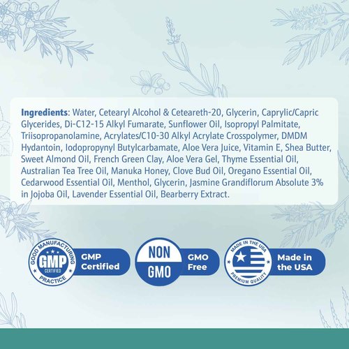 TerraCalm – Mineral Clay Complex for Healthy Skin and Nails – Plant-Based Topical with Essential Oils, Aloe & Vitamin E – Non-GMO, GMP Certified, 3 oz, 90ml, 6 Month Supply