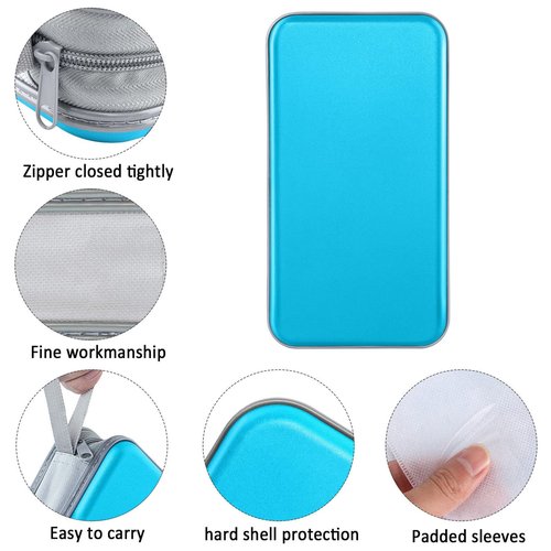 CD Case, Siveit DVD Case Holder 96 Capacity Hard Plastic CD DVD Disc Cases Storage Binder Wallet for Car Home Office Travel (Sky Blue)