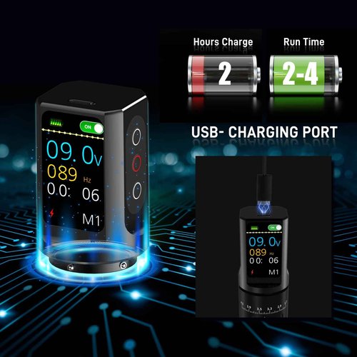 Wireless Tattoo Gun Kit for Beginners – Rotary Tattoo Pen with 1200mAh Battery, Touch Button LED Smart Display, Adjustable 6-Stroke Length with Tattoo Needles Cartridges Tattoo Kit for Artists