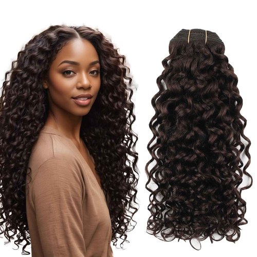 Sassina Natural Wave Clip in Extensions Human Hair Thick Remy Hair Extensions Clip ins Dark Brown Double Weft Brazilian Human Hair Extensions Full Head for Women 7Pcs 120G 22 Inch