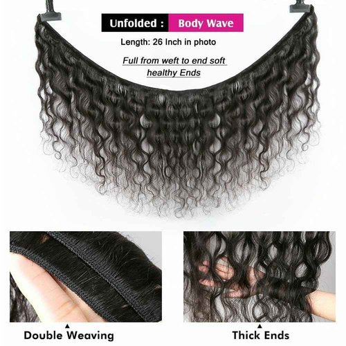Flady Body Wave 3 Bundles Human Hair 20 22 24 Inch 100% Unprocessed 12A Human Hair Bundles Body Wave 3 Bundles Human Hair Weave Body Wave Human Hair Extensions Natural Color