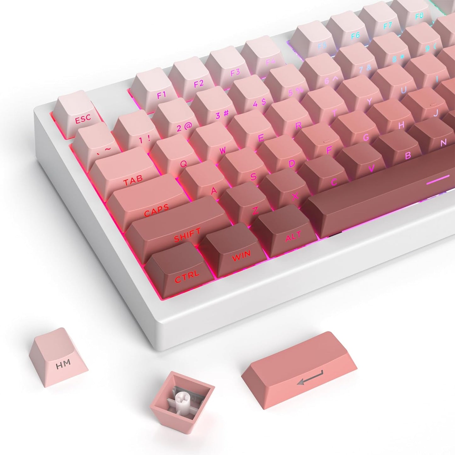 133 Keys PBT Keycap XDA Profile Keycaps Dye-Sublimation Custom Keycaps for MX Switches 60% 75% 100% Mechanical Gaming Keyboards(Caramel Bear)
