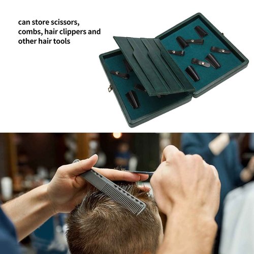Brrnoo Classic Hair Scissor Storage Box, Large Capacity PU Leather, Hairdressing Scissor Storage Box, Shears Case
