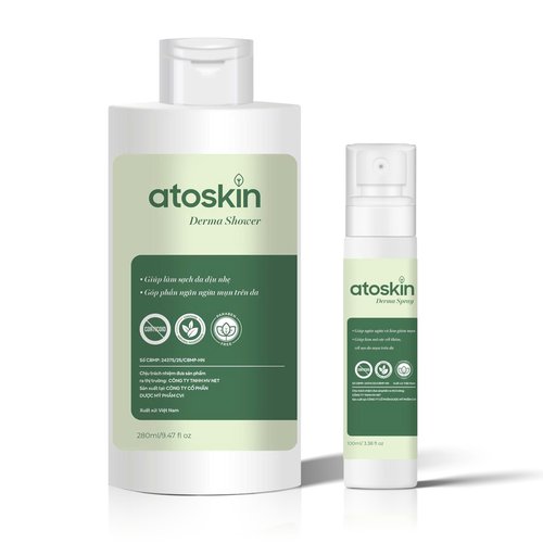 Atoskin Derma Shower (3 Pack) – Herbal Body Cleanser for Oily & Acne-Prone Skin, with Rosemary & 7 Botanical Extracts (28.41 oz)