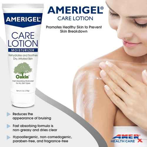 AMERIGEL Care Lotion Bundle - Hypoallergenic Moisturizer (6 oz.) Rehydrates & Soothes Dry Skin - Care Lotion for Diabetic Skin Care (16 oz.) Soothes Irritated Skin