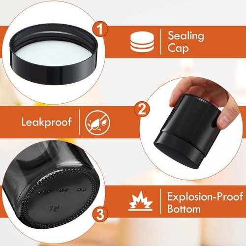 Norme 4 oz Glass Jars with Lids Leakproof Round Airtight Empty Cosmetic Jars with Inner Liners Lid for Storing Lotions Powder Ointments Candle Making Tins(96 Pcs,Black)