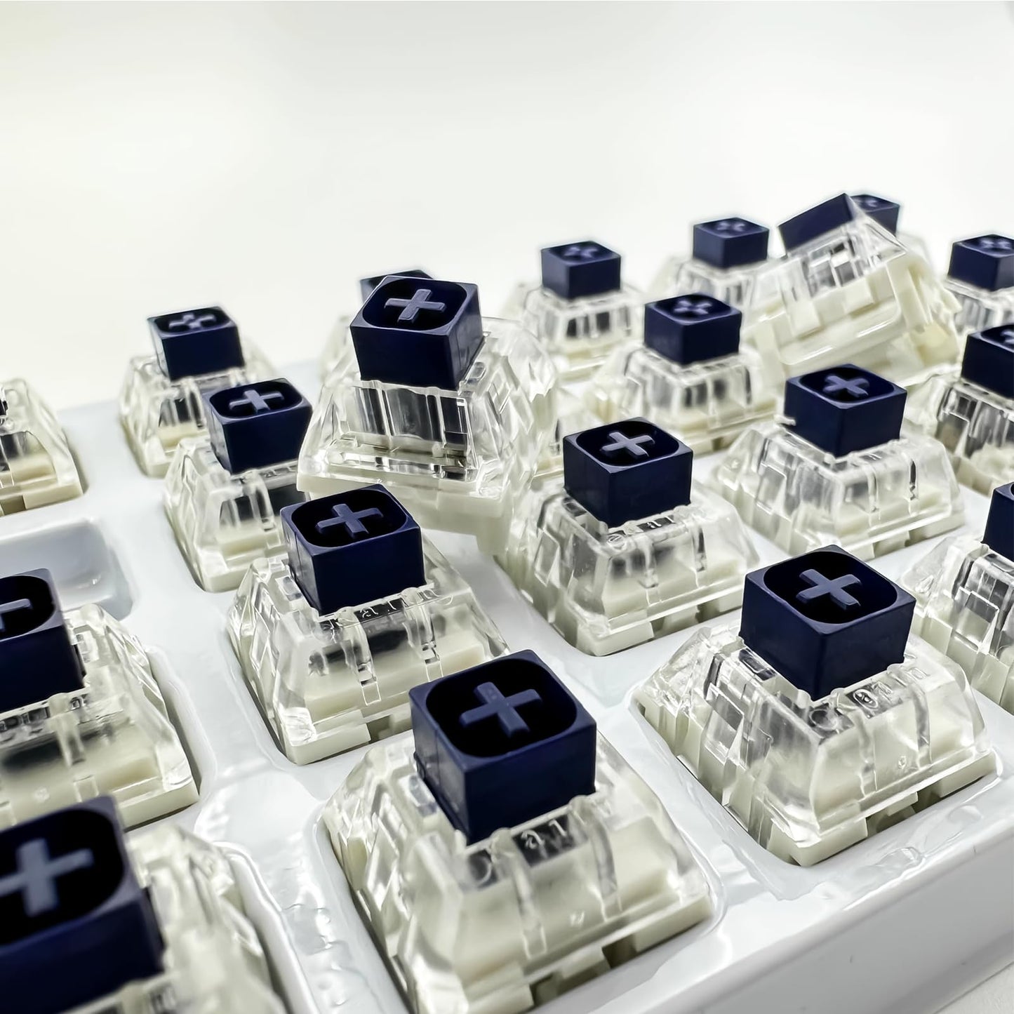 Zjmehty Kailh Box Navy Switches for Mechanical Gaming Keyboard,3-Pin 60gf Clicky/Factory Lubed/IP56 Dust&Waterproof Switches(Kailh Box Navy,10Pcs)