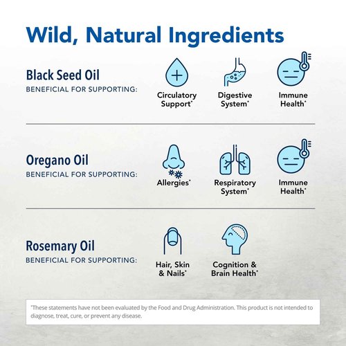 NORTH AMERICAN HERB & SPICE Black Seed Oil - 12 fl oz - Digestive & Immune Support - Contains Oreganol P73 Oregano Oil & Rosemary Oil - Non-GMO - 72 Servings