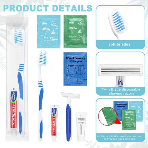 skourvut Bulk Hygiene Kits Travel Size Toiletries,Homeless Kit for Homeless,Toiletry Kits Homeless Bulk for Women,Men,Travel,Charity and Hotel100